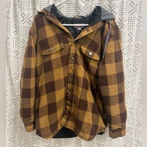Flannel hoodie shacket